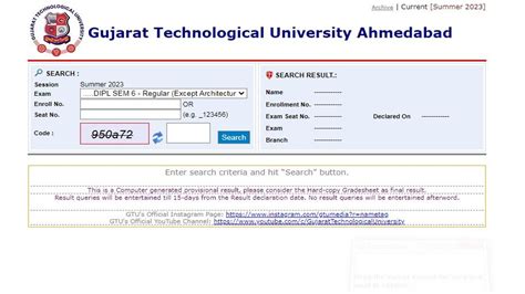 gtu old result|gtu all sem result.